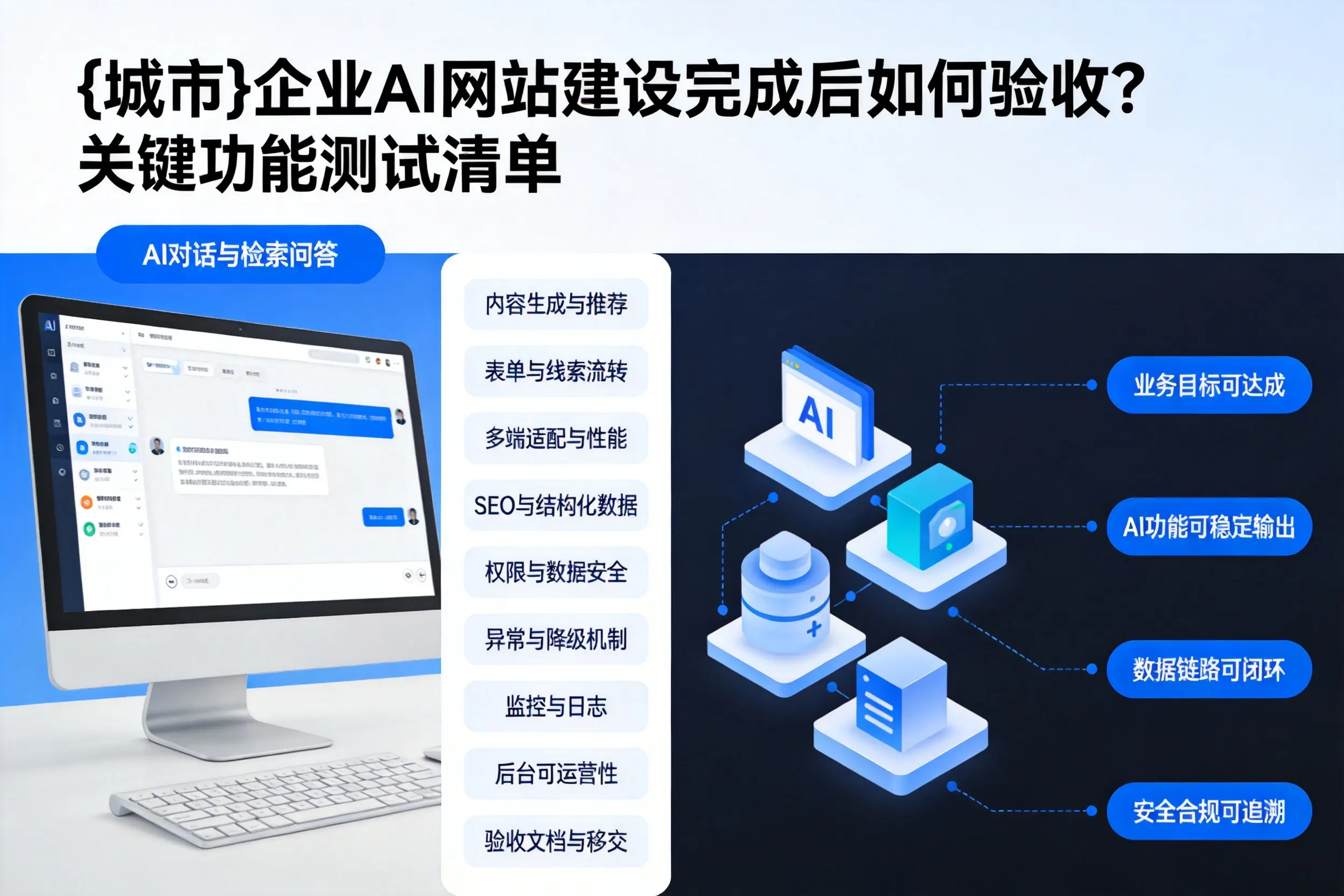 廊坊企业AI网站建设完成后如何验收？关键功能测试清单