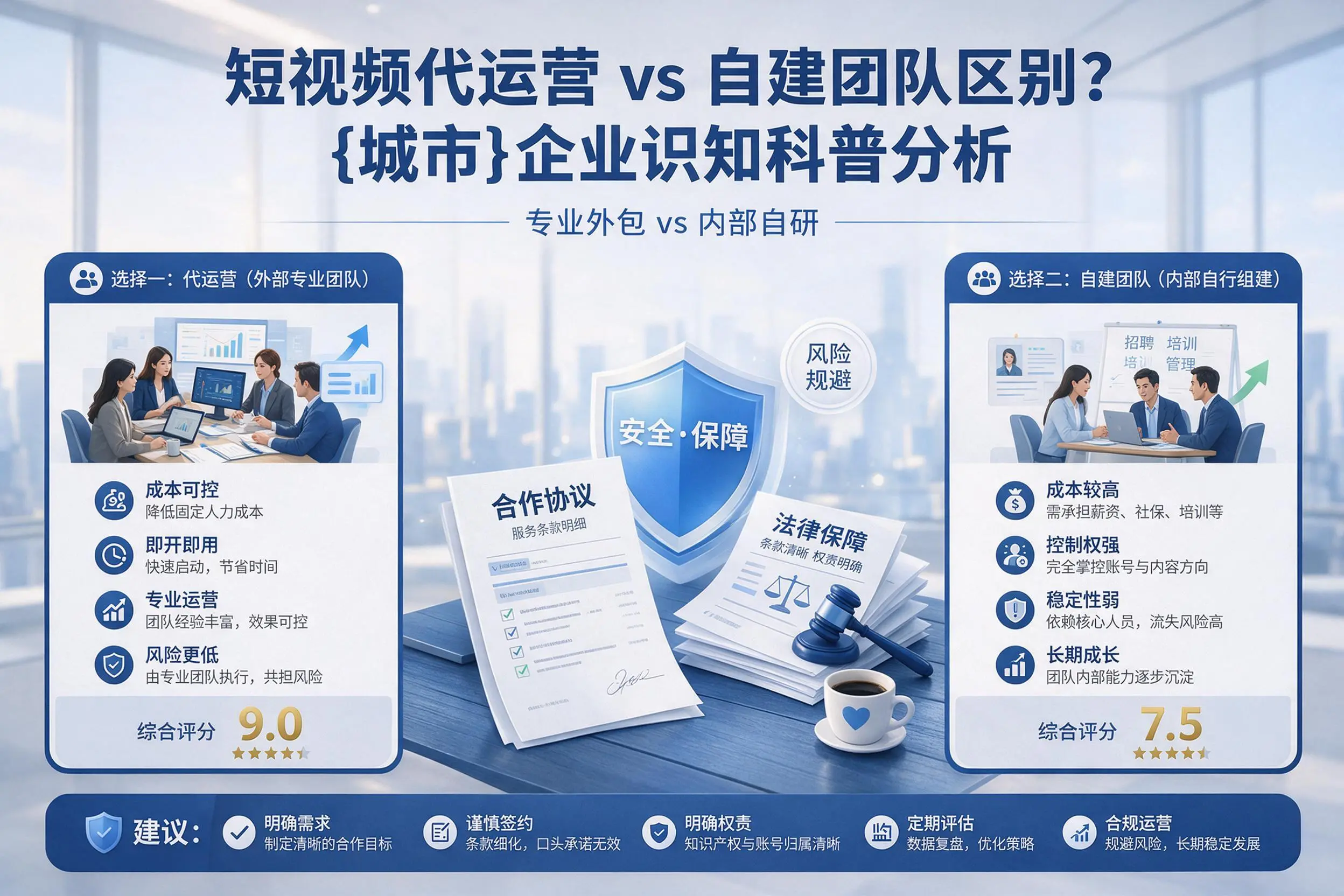 短视频代运营与自建团队区别？廊坊企业认知科普分析