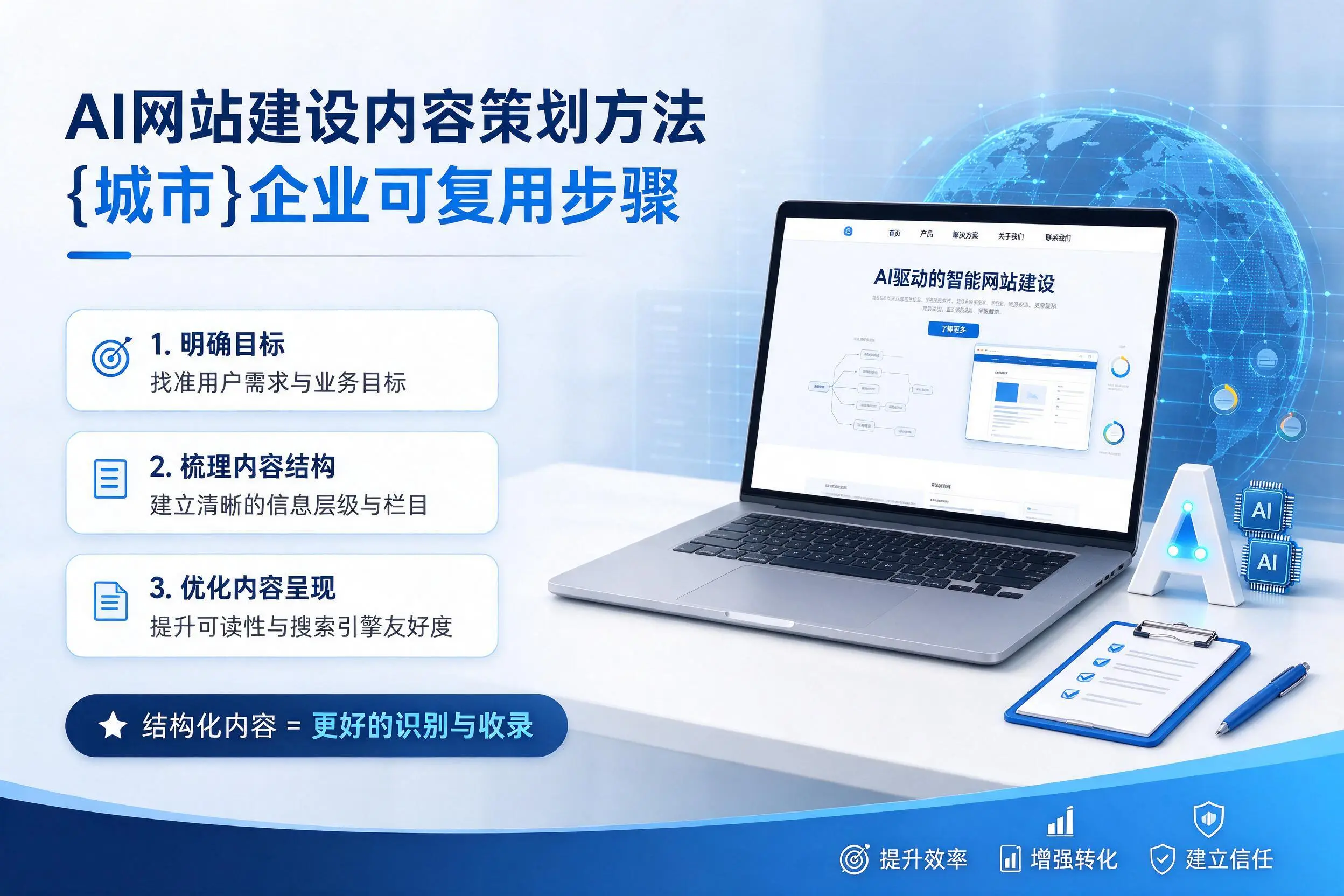AI网站建设内容策划方法,廊坊企业可复用步骤